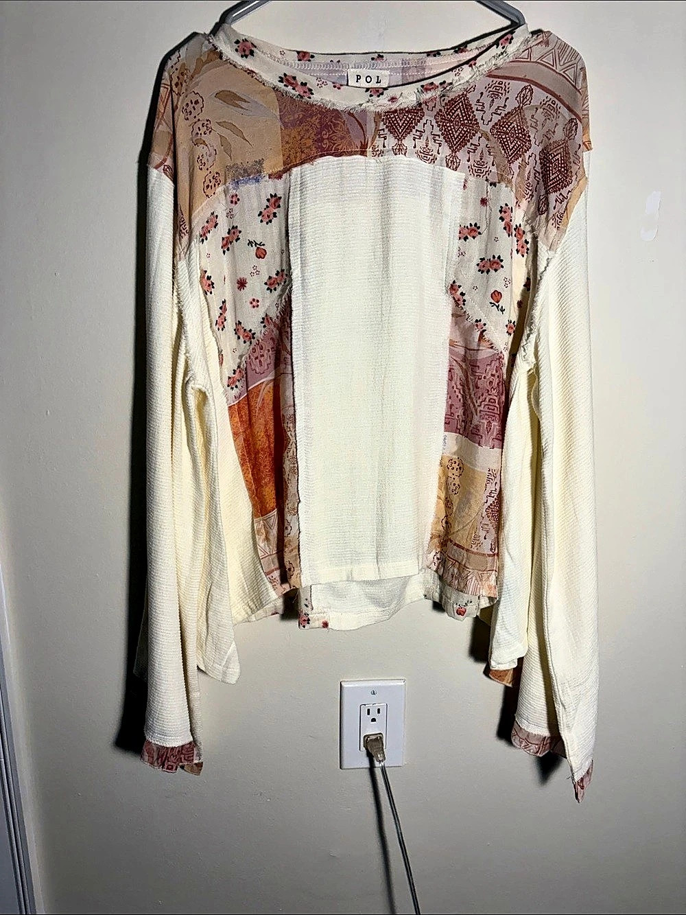 POL Floral Patchwork Tunic in Cream & Pink Size Large
PTP 24 # 501 -s